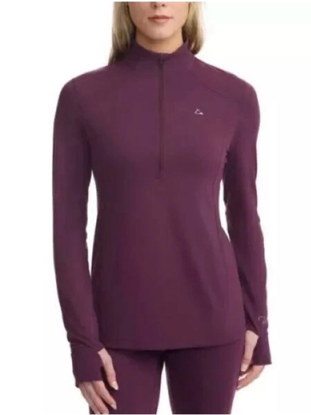 Paradox Plum Quarter-Zip Long Sleeve Top